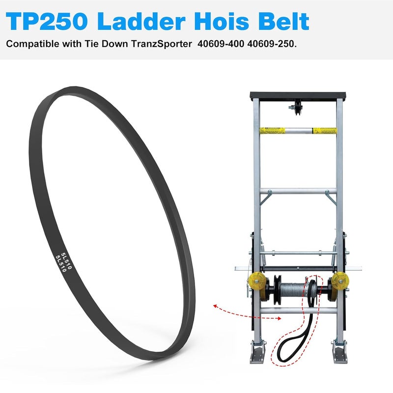JIOTAR Replacement TranzSporter Ladder Hoist TranzSporter TP250 & TP400 Ladder Hoist Belt Roofing Elevator Replacement Parts 51" V Belt - Image 3